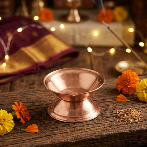 Copper Stand Diya